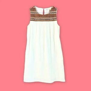 C&C California Womens White Embroidered Sleeveless Boho Shift Dress XS